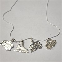 $100 Silver Pack Of 4 Pendant With Chain Necklace
