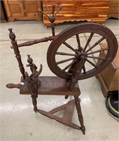 Antique Oak Spinning Wheel