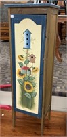 Small Painte Decorated One Door Cupboard