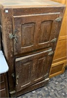 Antique Oak Two Door Ice Box