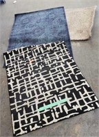 Lot of 3 Area Rugs & 1 Outdoor Mat
