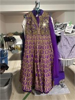 Ornate Purple and Gold Kurta Gown