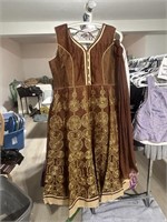 Brown and Gold Kurta Gown