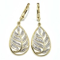 Gold plated Sil Diamond(0.18ct) Earrings