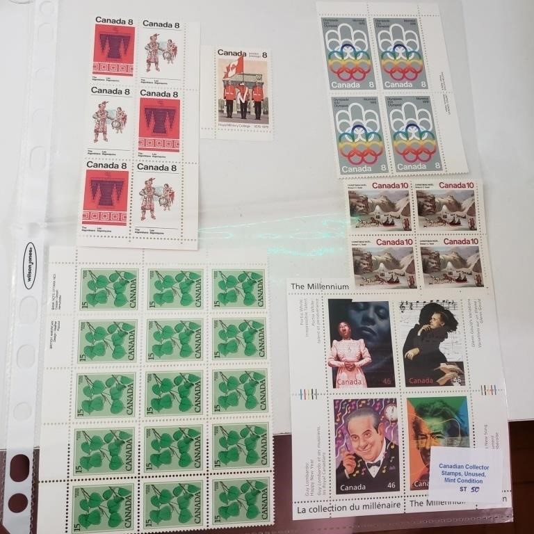 $100  Canadian Collector Stamps(UNUSED ct)(MINT CO