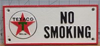 Texaco no smoking cast sign