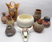 Modern Native American Pottery: 9pc. Group