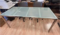 CHROME & GLASS 6'  CONFERENCE TABLE