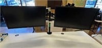 DUAL MONITOR STAND W 2 ACER 24" MONITORS