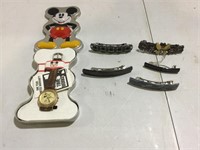 Mickey Mouse Watch, Hair Barrettes