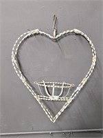 Vintage Twisted Metal Heart Floral Hanger