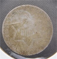 1852 3 Cent Silver.