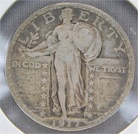 1917-D Standing Liberty Silver Quarter.