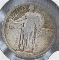 1918 Standing Liberty Silver Quarter.