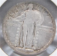 1919-D Standing Liberty Silver Quarter.