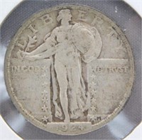 1924 Standing Liberty Silver Quarter.