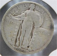 1925 Standing Liberty Silver Quarter.