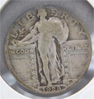1928 Standing Liberty Silver Quarter.