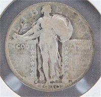 1930-S Standing Liberty Silver Quarter.