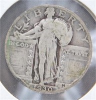 1930 Standing Liberty Silver Quarter.