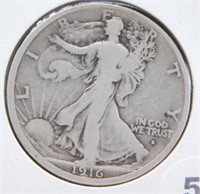 1916-S Standing Liberty Half Dollar.