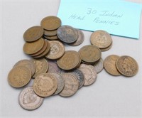 (30) Various Date Indian Head Pennies.
