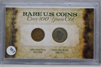 Rare US Coins 1904 Indian Head Penny and 1906