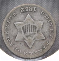 1852 3 Cent Silver Piece.
