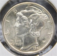 1941-D Mercury Head Silver Dime.