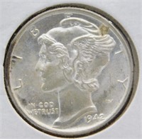 1942 Mercury Head Silver Dime.