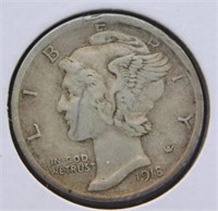 1918-D Mercury Head Silver Dime.