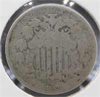 1867 No Ray Shield Nickel.