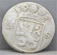 1744 Dutch American Silver Coin.