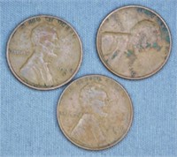 1936 P,D,S Pennies, Fine.