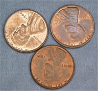 1944-P, 1945-P, 1946-P UNC Pennies.
