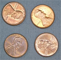 (4) 1956, 1957 P&D UNC Pennies.