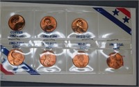 1982 P&D Small and Large Copper and Zinc Pennies,