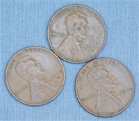 1940 P,D,S Pennies, Fine.