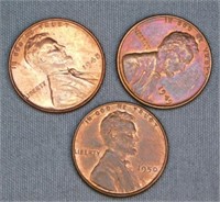 1948-P, 1949-P, 1950-P UNC Pennies.