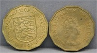 (2) 1964 Queen Elizabeth II 1/4 of A Shillings