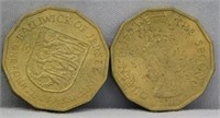 (2) 1964 Queen Elizabeth II 1/4 of A Shillings