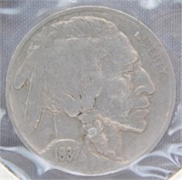 1937-P Indian Head Nickel, Fine Condition.