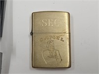 Vintage Brass Camel Zippo Lighter