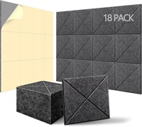 NEW $43 Acoustic Panels 12X12" Pack of 18