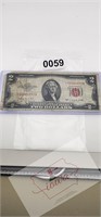$2 Red Seal Circulated Bill Serial **02984893A**