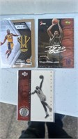 3 Cards Lot: Kobe Bryant, Shaquille O'Neal and Bil