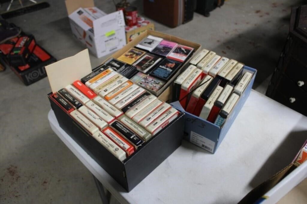 (2) Boxes 8 Track Tapes (1) Country Music