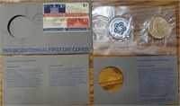 1974 bicentennial first day cover with medal