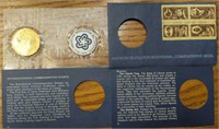 1972 bicentennial commemorative stamped and medal