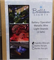 Bethlehem lights battery operated metallic wire